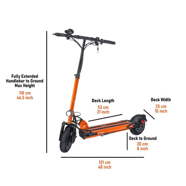 EMOVE Cruiser S - Orange with dimensions